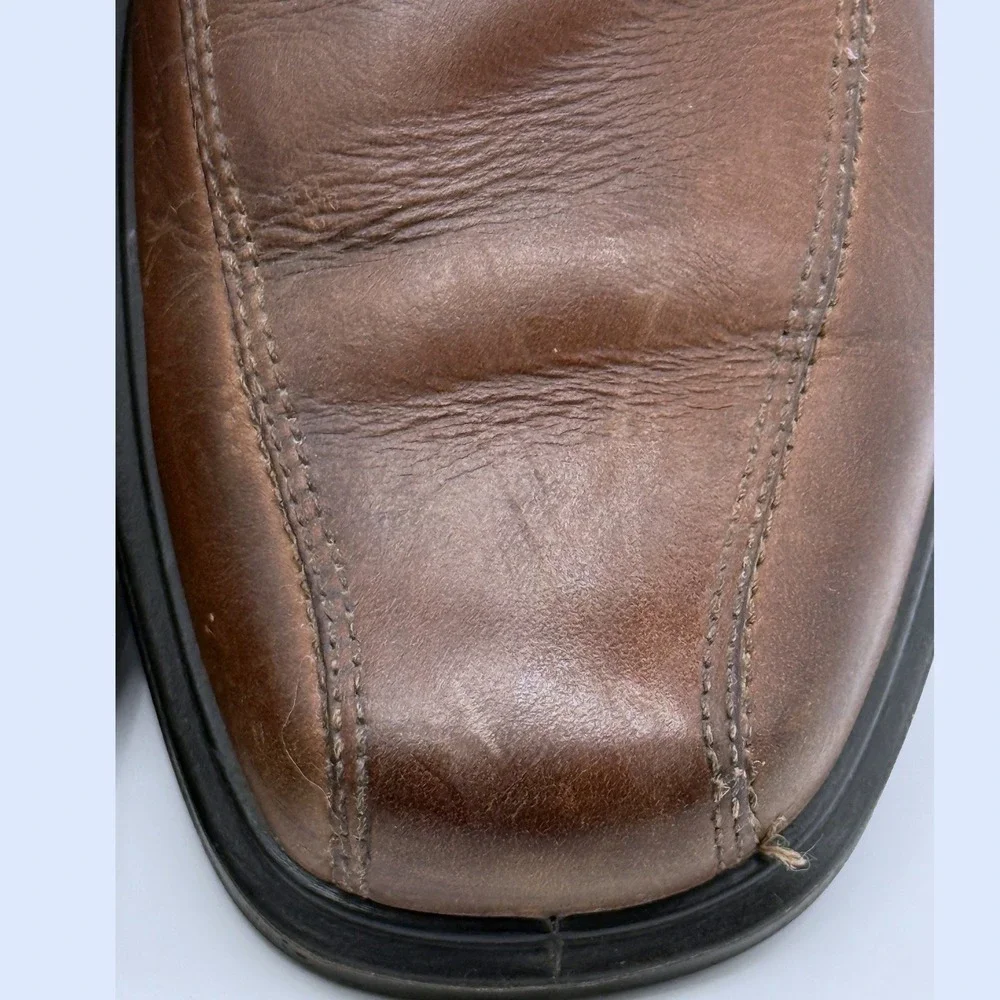 ECCO Mens 10 Casual Dress Shoes‎ Brown Leather Oxford Lace Up Comfort Classic